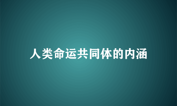 人类命运共同体的内涵