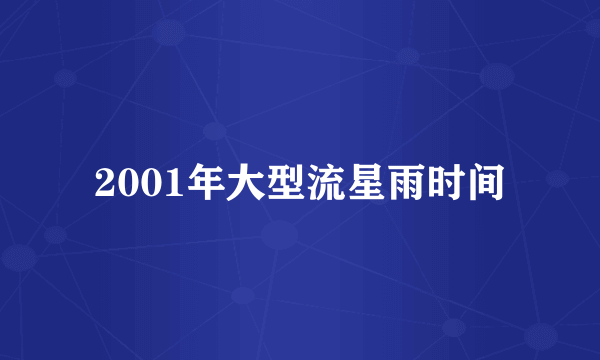 2001年大型流星雨时间