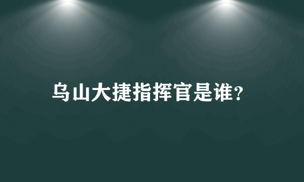 乌山大捷指挥官是谁？