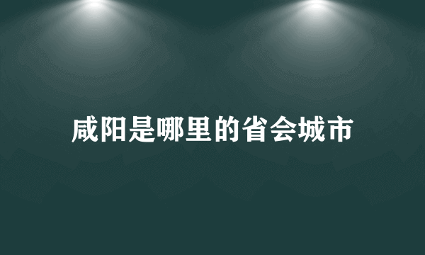 咸阳是哪里的省会城市