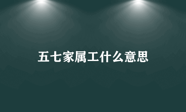 五七家属工什么意思