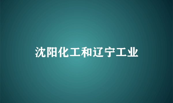 沈阳化工和辽宁工业
