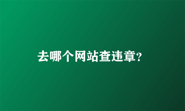 去哪个网站查违章？