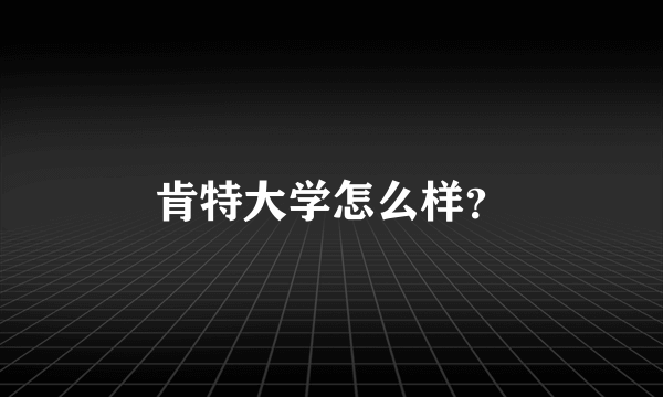 肯特大学怎么样？