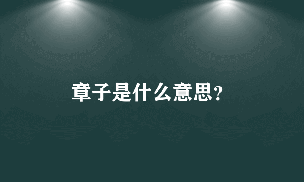章子是什么意思？