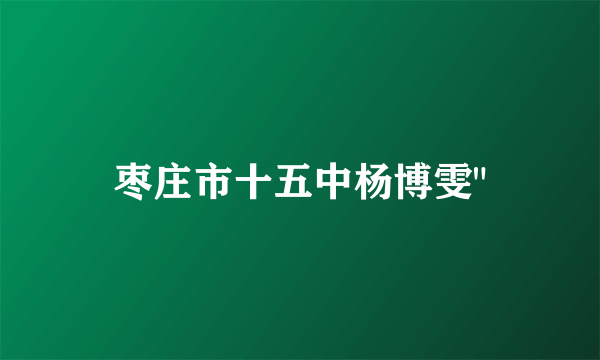 枣庄市十五中杨博雯