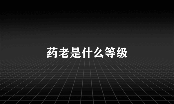 药老是什么等级