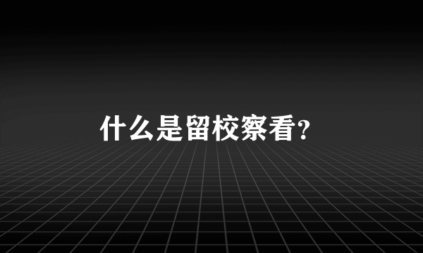 什么是留校察看？