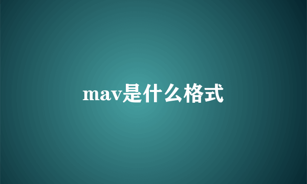 mav是什么格式