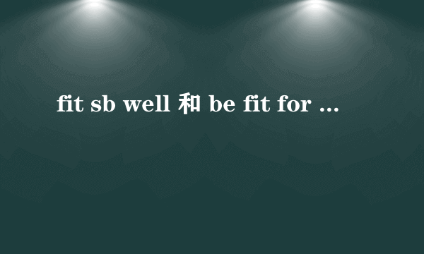 fit sb well 和 be fit for sb 的区别,分别举两个例子行吗