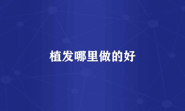 植发哪里做的好