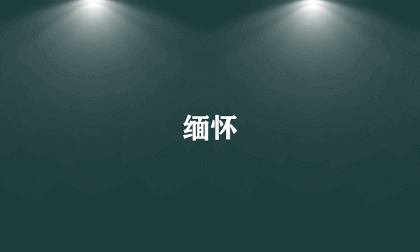 缅怀