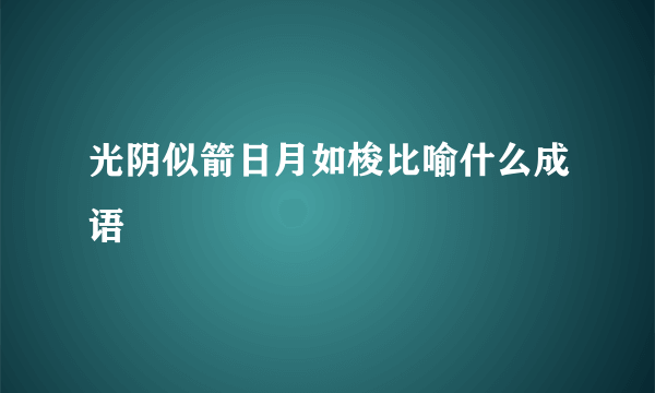 光阴似箭日月如梭比喻什么成语