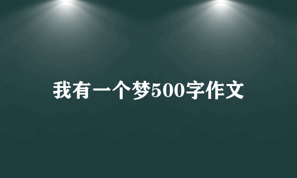 我有一个梦500字作文