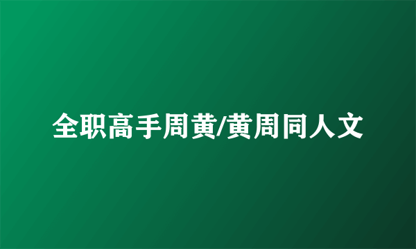 全职高手周黄/黄周同人文