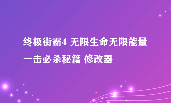 终极街霸4 无限生命无限能量一击必杀秘籍 修改器