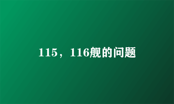 115，116舰的问题