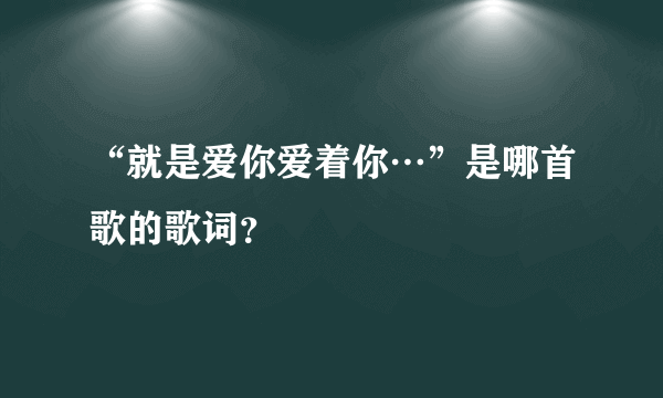 “就是爱你爱着你…”是哪首歌的歌词？