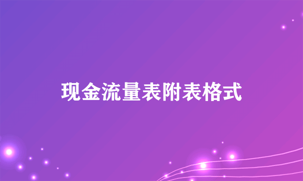 现金流量表附表格式