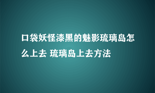 口袋妖怪漆黑的魅影琉璃岛怎么上去 琉璃岛上去方法