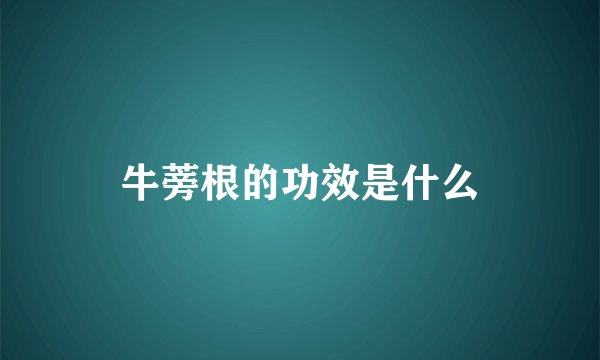 牛蒡根的功效是什么