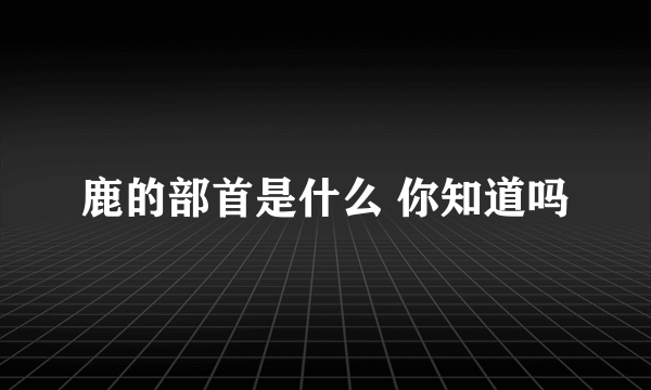 鹿的部首是什么 你知道吗