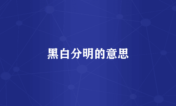 黑白分明的意思