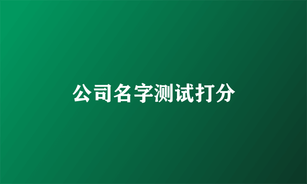 公司名字测试打分