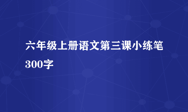 六年级上册语文第三课小练笔300字