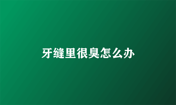 牙缝里很臭怎么办