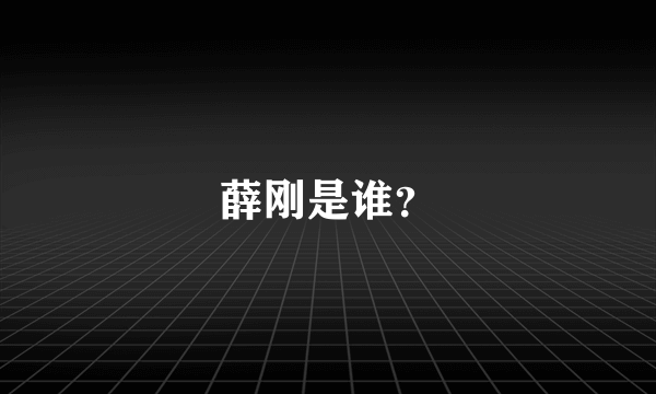 薛刚是谁？