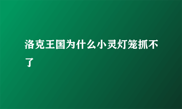 洛克王国为什么小灵灯笼抓不了