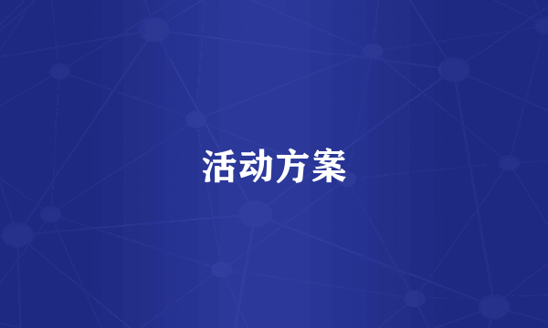 活动方案