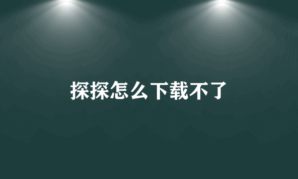 探探怎么下载不了