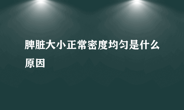 脾脏大小正常密度均匀是什么原因