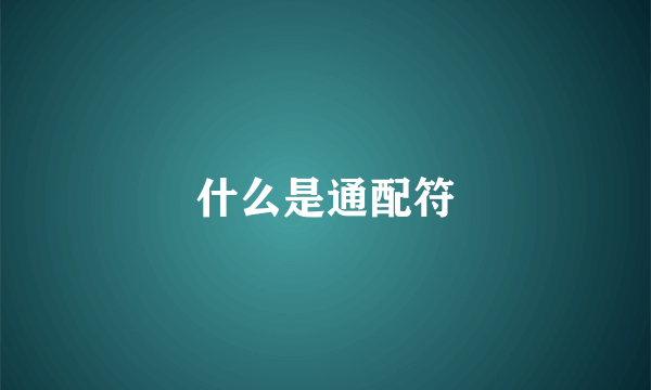 什么是通配符