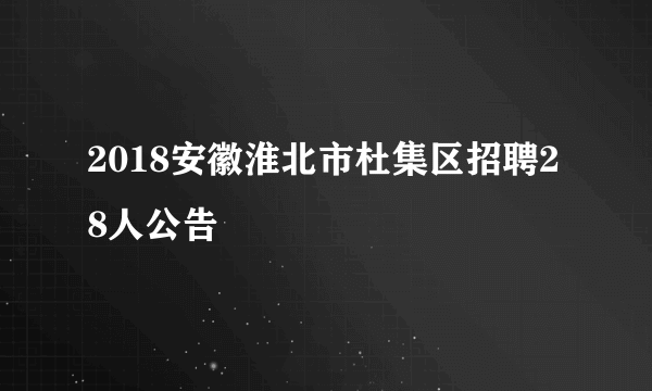 2018安徽淮北市杜集区招聘28人公告
