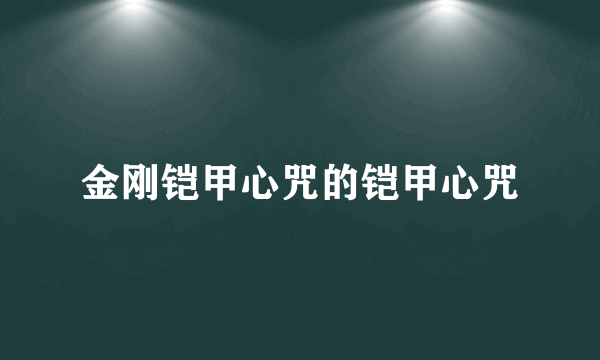 金刚铠甲心咒的铠甲心咒