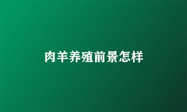 肉羊养殖前景怎样