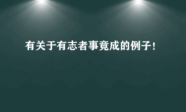 有关于有志者事竟成的例子！