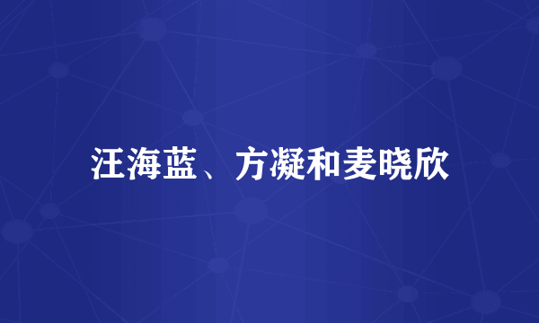 汪海蓝、方凝和麦晓欣