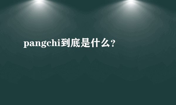 pangchi到底是什么？