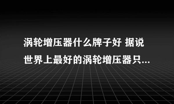 涡轮增压器什么牌子好 据说世界上最好的涡轮增压器只有这几种