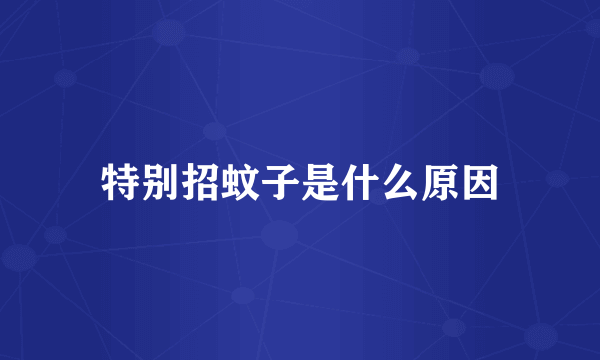 特别招蚊子是什么原因