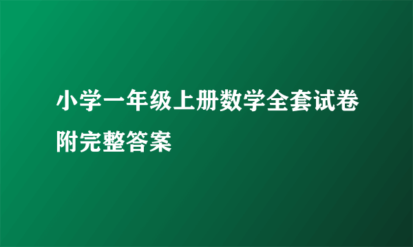 小学一年级上册数学全套试卷附完整答案