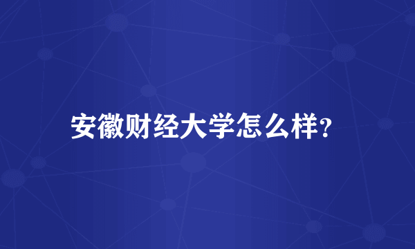 安徽财经大学怎么样？