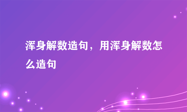 浑身解数造句，用浑身解数怎么造句