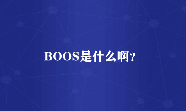 BOOS是什么啊？