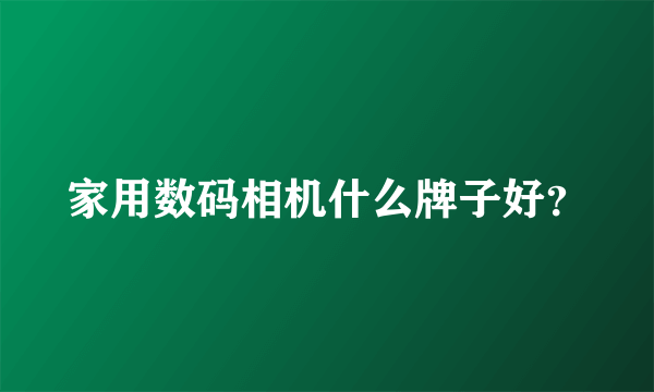 家用数码相机什么牌子好？