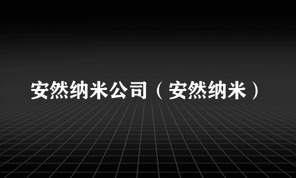 安然纳米公司（安然纳米）